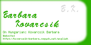 barbara kovarcsik business card